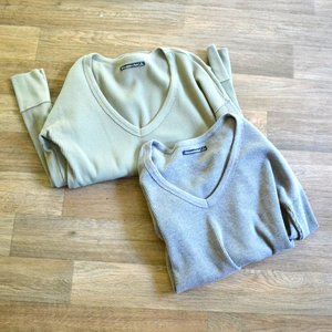 Abercrombie Long Sleeve Waffle V-neck Thermal Shirt Bundle Size Smalls